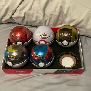 Pokémon TCG Poké Ball Tin Set with 3 Booster Packs & Sticker Sheets